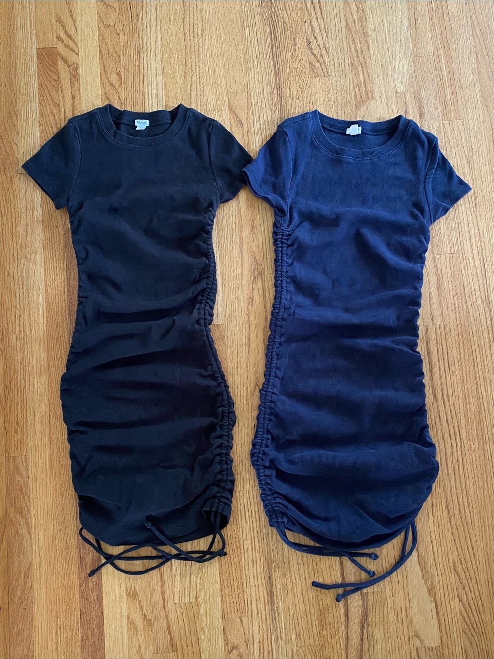 Garage Ruched Mini Dress Duo - Black and Navy